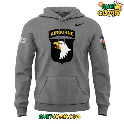 Army Black Knights Airborne Bastogne  Limited Edition Gray Hoodie