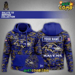 Baltimore Ravens 2024 Military Appreciation Arctic Camo Shirt