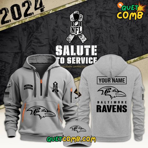 Baltimore Ravens “Veterans Day” Limited Edition Gray Quarter Zip Hoodie