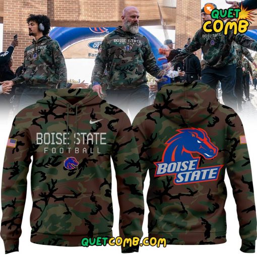 Boise State Broncos Military Appreciation Green Camo Hoodie