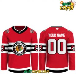 Chicago Blackhawks Winter Collection 2024 Custom Name Hockey Jersey