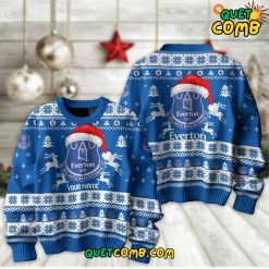 Everton F.C. Blue 2024 Christmas Custome name Sweater