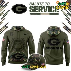 Georgia Bulldogs Salute to Service Green Camo Combo Hoodie Pants Cap