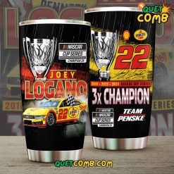 Joey Logano 3X Champions NASCAR Cup Series Tumbler