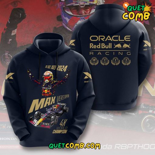 Max Verstappen 4 Time World Champion 2024 Hoodie