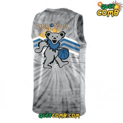 Minnesota Timberwolves Grateful Dead Night Gray Basketball Jersey