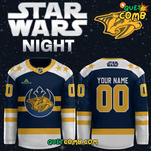 Nashville Predators Star Wars Night 2024 Custom Name Hockey Jersey