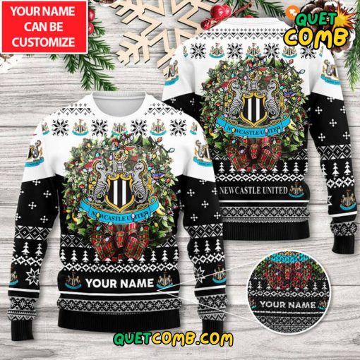 Newcastle United 2024 Custom Name Ugly Christmas Sweater