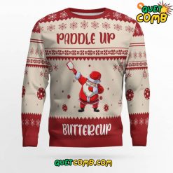 Pickleball “Paddle Up Buttercup” Ugly Christmas Sweater