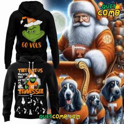 Tennessee Volunteers Merry Christmas Grinch 2024 Black Hoodie