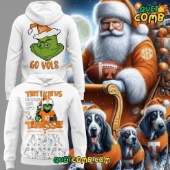 Tennessee Volunteers Merry Christmas Grinch 2024 White Hoodie