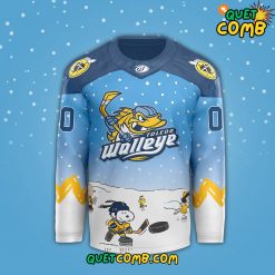 Toledo Walleye Peanuts Night  2024 Custom Name Hockey Jersey