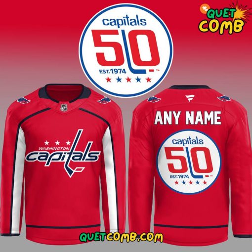 Washington Capitals 50th Anniversary Red Hockey Jersey