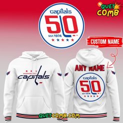 Washington Capitals 50th Anniversary White Hoodie