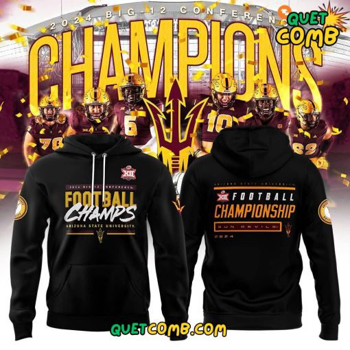 Arizona State x Big 12 Championship 2024 Limited Edition Black Hoodie