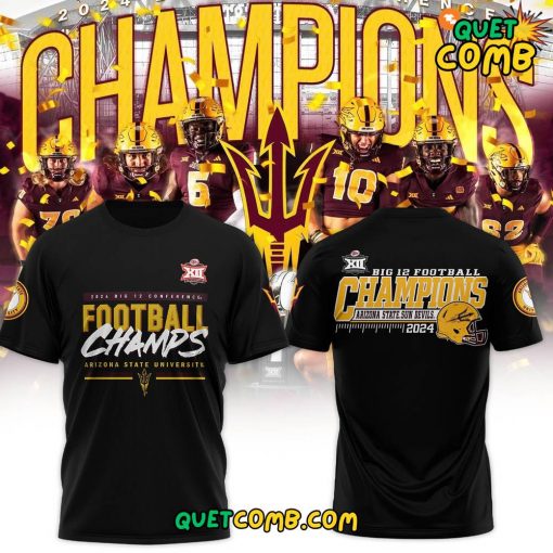 Arizona State x Big 12 Championship 2024 Limited Edition Black Tee