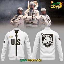 Army West Point Hockey Limited Edition White Baseball Jacket