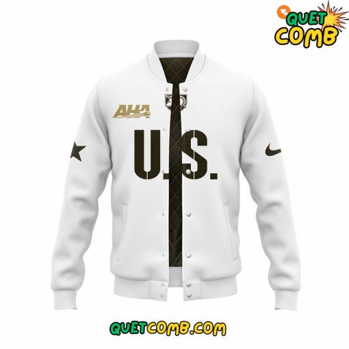 Army West Point Hockey Limited Edition White Baseball Jacket