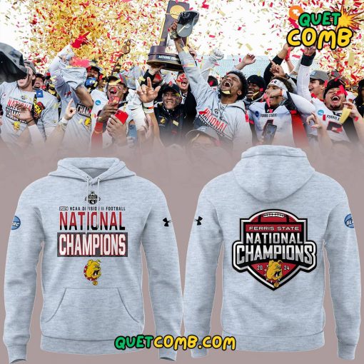 Ferris State x National Championship 2024 Limited Edition Grey Hoodie