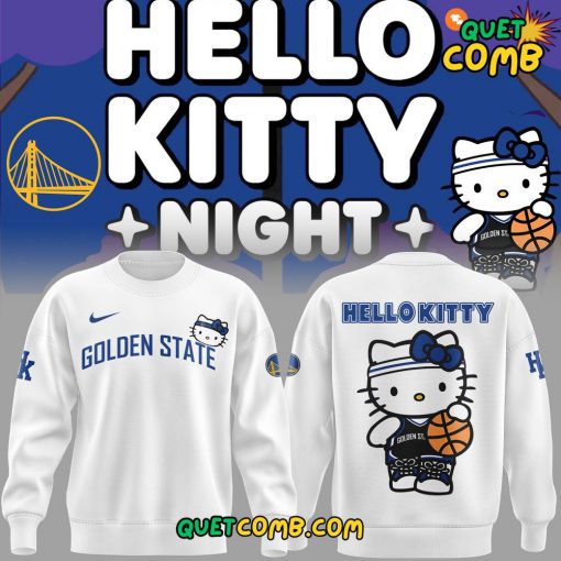 Golden State Warriors x Hello Kitty 2024 Limited Edition White Sweatshirt