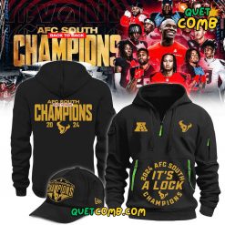 Houston Texans x AFC South 2024 Champions Black Quarter Zip Hoodie