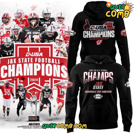 Jacksonville State Gamecocks x Conference USA Championship 2024 Black Hoodie