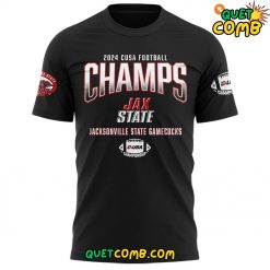 Jacksonville State Gamecocks x Conference USA Championship 2024 Black Tee