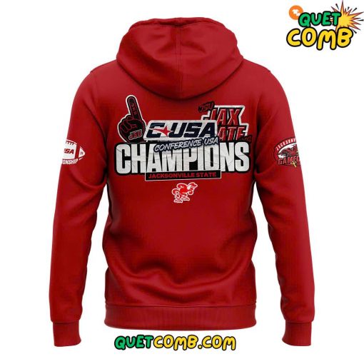 Jacksonville State Gamecocks x Conference USA Championship 2024 Red Hoodie