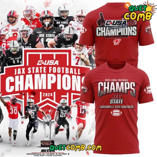 Jacksonville State Gamecocks x Conference USA Championship 2024 Red Tee