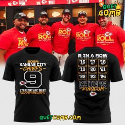 Kansas City Chiefs x AFC West Division Champions 2024 Black T-shirt