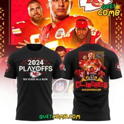 Kansas City Chiefs x Playoffs AFC West ” CLINCHED” 2024 T-shirt