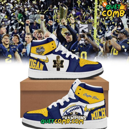 Michigan Basketball Special National Champions 2024 Air Jordan 1 Sneakers