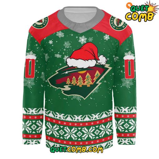 Minnesota Wild Merry Christmas 2024 Custom Hockey Jersey