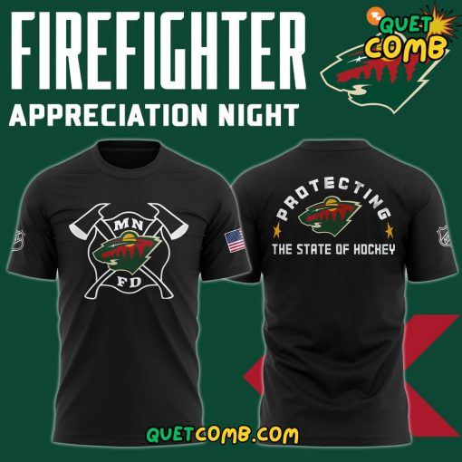 Minnesota Wild x Firefighter Appreciation Night 2024 Limited Edition Black Tee