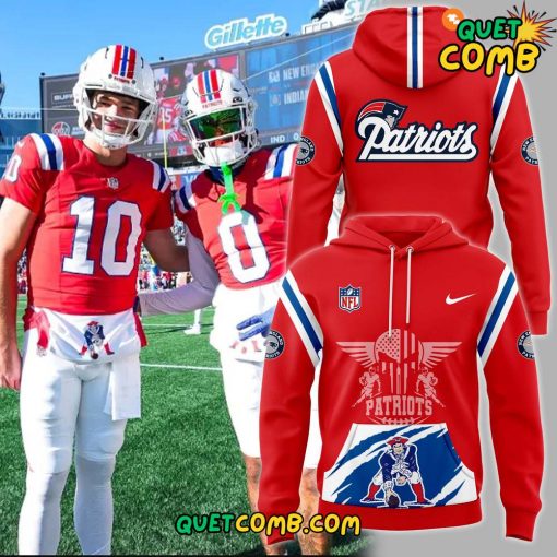 New England Patriots 2024 Throwback Threads Limited Edition Red Hoodie