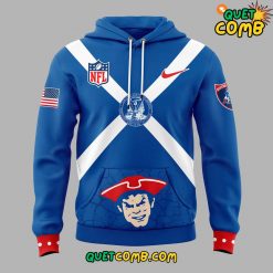 New England Patriots Throwback Logo Club 2024 Blue Hoodie