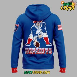 New England Patriots Throwback Logo Club 2024 Blue Hoodie