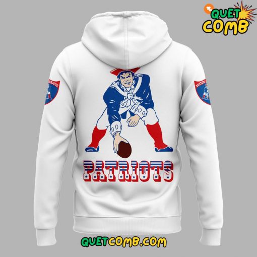 New England Patriots Throwback Logo Club 2024 WhiteHoodie