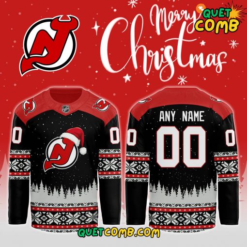 New Jersey Devils Merry Christmas 2024 Custom Hockey Jersey