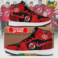 New Jersey Devils NHL Champions Limited Edition Red Air Jordan 1 Sneakers