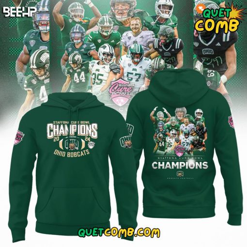 Ohio Bobcats x StaffDNA Cure Bowl Champions 2024 Green Hoodie