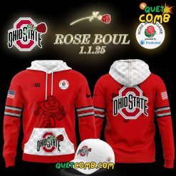 Ohio State Buckeyes Rose Bowl Game 2025 Red Hoodie