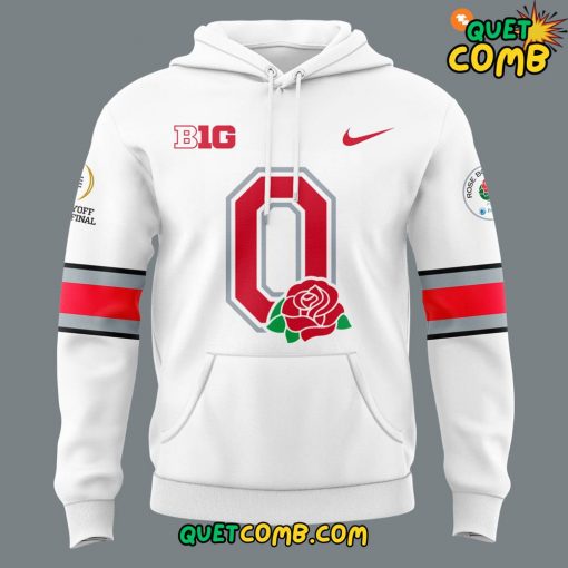 Ohio State Buckeyes Rose Bowl Game 2025 White Hoodie