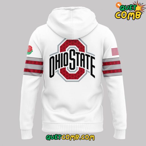 Ohio State x Rose Bowl 2025 White Hoodie