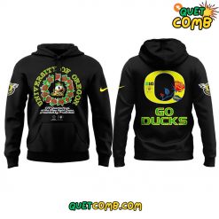 Oregon Duck x Rose Bowl Game 2025 Playoff Black Hoodie