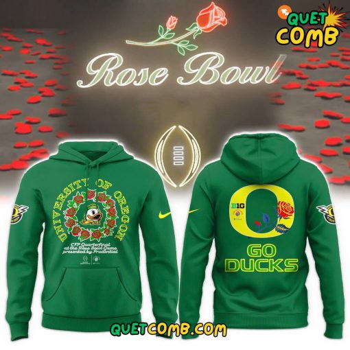 Oregon Duck x Rose Bowl Game 2025 Playoff Green Hoodie