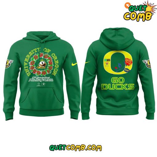 Oregon Duck x Rose Bowl Game 2025 Playoff Green Hoodie