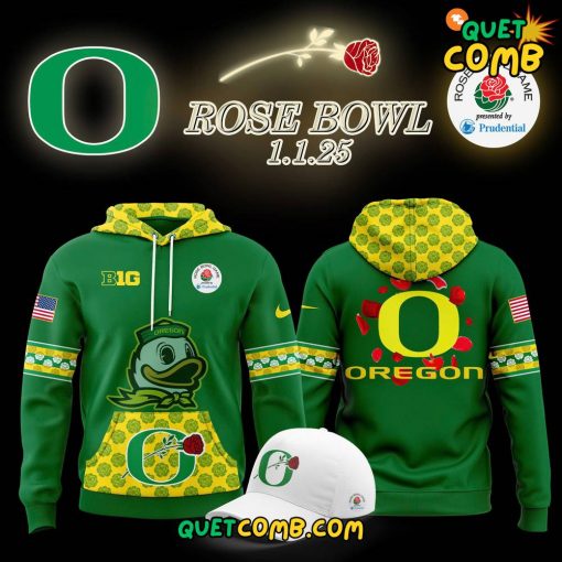 Oregon Duck x Rose Bowl Game 2025 Playoff Limited Edition Green Hoodie