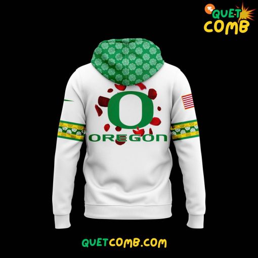 Oregon Duck x Rose Bowl Game 2025 Playoff White Hoodie