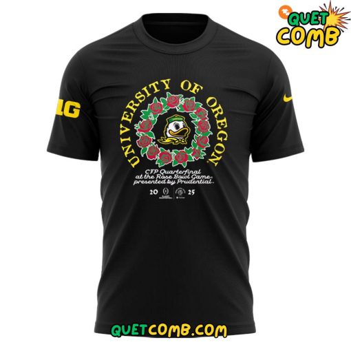 Oregon Ducks x Rose Bowl Game 2025 Limited Edition Black Tee